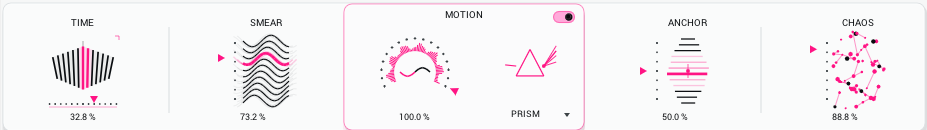 Stretch Boy main controls: Time, Smear, Motion, Anchor, and Chaos.