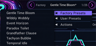 TimeWarp preset menu